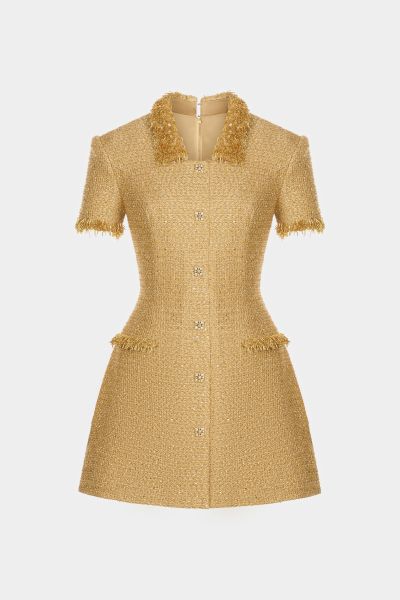 Gold Embellished Mini Dress